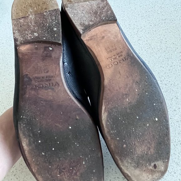 Vince Demi Leather Black Flat Loafers - Picture 3 of 3